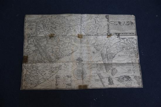 John Wolfe & Robert Beckit Map of Arabia and India 14.75 x 20.5in, unframed.